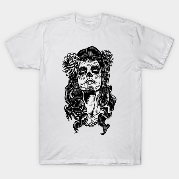 Gothic Skull Girl T-Shirt by Royalswisss